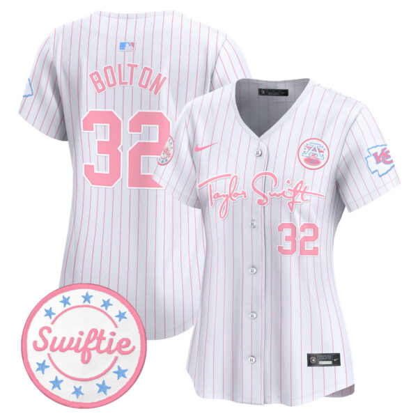 Women's Chiefs Taylor Swift Bubblegum Pink Vapor Premier Limited Jersey - All Stitched - Image 31