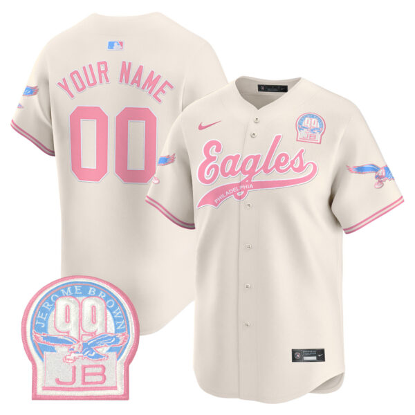 Eagles Bubblegum Pink Vapor Premier Limited Custom Jersey - All Stitched - Image 3