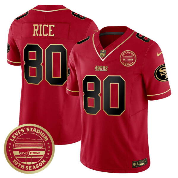 Men's 49ers Levi's Stadium 10th Season Patch Vapor Limited Jersey - All Stitched - Image 26