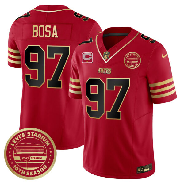 Men's 49ers Levi's Stadium 10th Season Patch Vapor Limited Jersey - All Stitched - Image 17