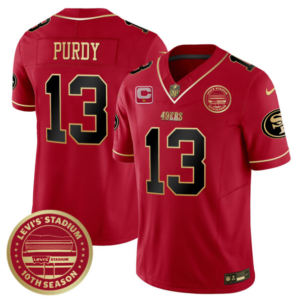 Men's 49ers Levi's Stadium 10th Season Patch Vapor Limited Jersey - All Stitched - Image 23