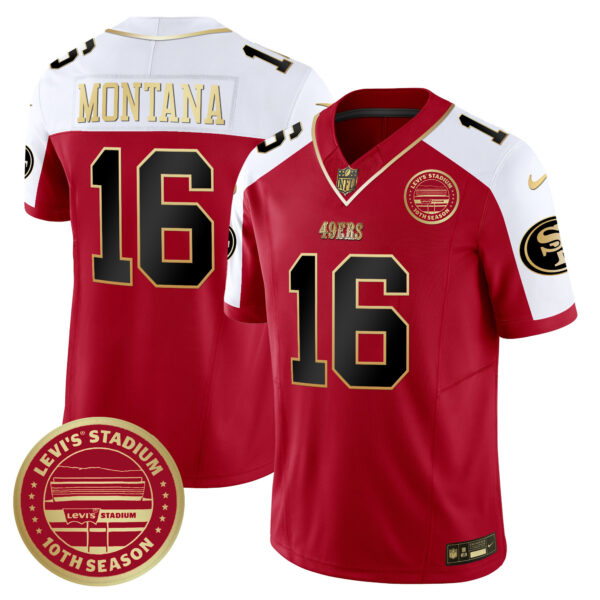 Men's 49ers Levi's Stadium 10th Season Patch Vapor Limited Jersey - All Stitched - Image 48