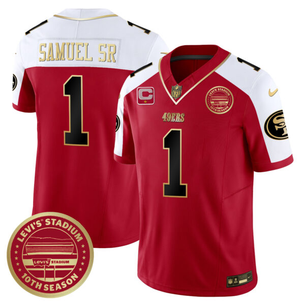 Men's 49ers Levi's Stadium 10th Season Patch Vapor Limited Jersey - All Stitched - Image 42