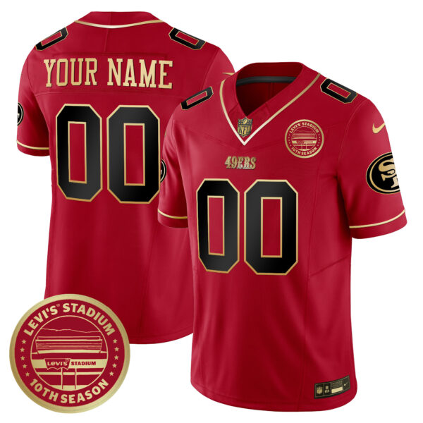 49ers Levi's Stadium 10th Season Patch Vapor Limited Custom Jersey - All Stitched - Image 3