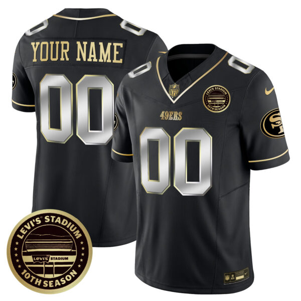 49ers Levi's Stadium 10th Season Patch Vapor Limited Custom Jersey - All Stitched - Image 4