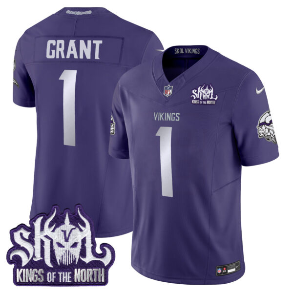 Men's Minnesota Vikings 2025 Winter Warrior Skol Patch Vapor Limited Jersey - All Stitched - Image 42