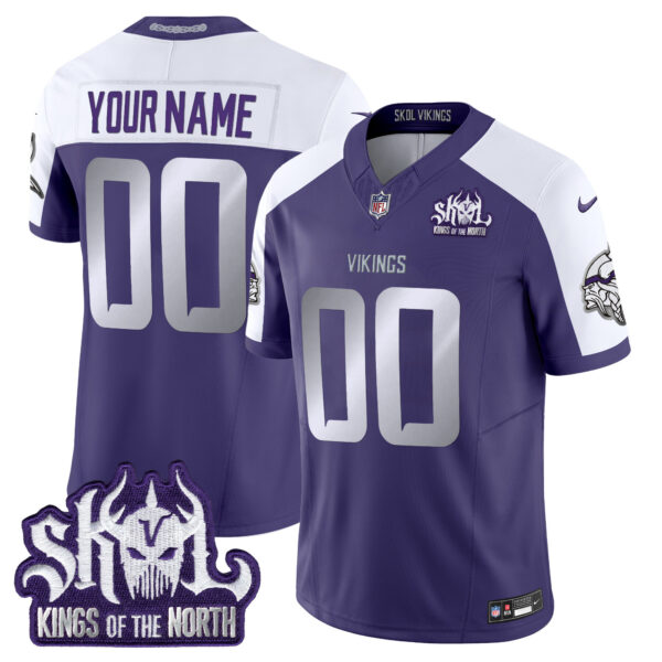 Minnesota Vikings 2025 Winter Warrior Skol Patch Vapor Limited Custom Jersey - All Stitched - Image 4
