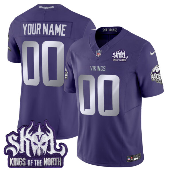 Minnesota Vikings 2025 Winter Warrior Skol Patch Vapor Limited Custom Jersey - All Stitched - Image 5
