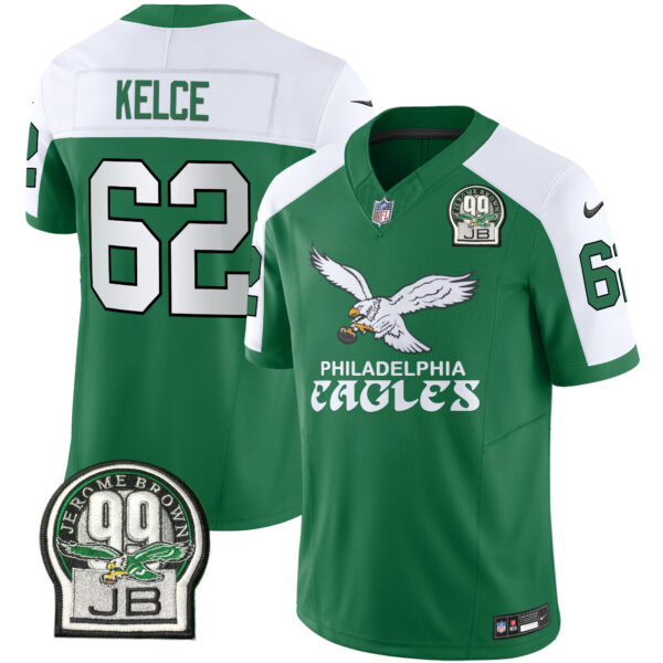 Men's Eagles Kelly Green Vapor Limited Jersey V5 - All Stitched - Image 12