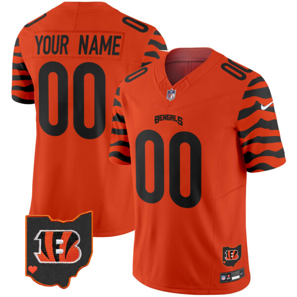 Bengals Stripes Vapor Limited Custom Jersey - All Stitched - Image 3