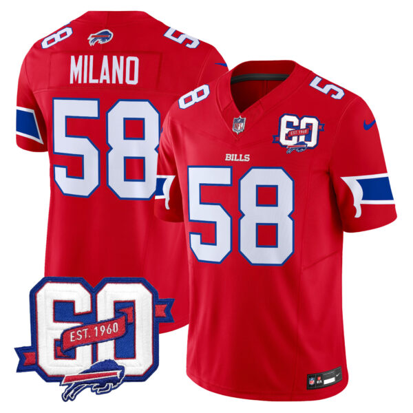 Men's Bills 60th Anniversary Patch Vapor Limited Jersey - All Stitched - Image 11