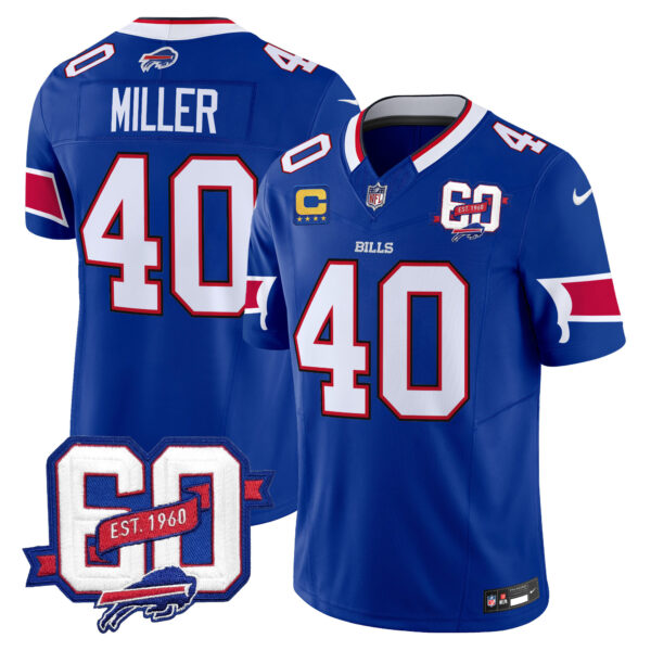Men's Bills 60th Anniversary Patch Vapor Limited Jersey - All Stitched - Image 4