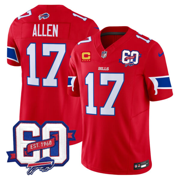 Men's Bills 60th Anniversary Patch Vapor Limited Jersey - All Stitched - Image 7