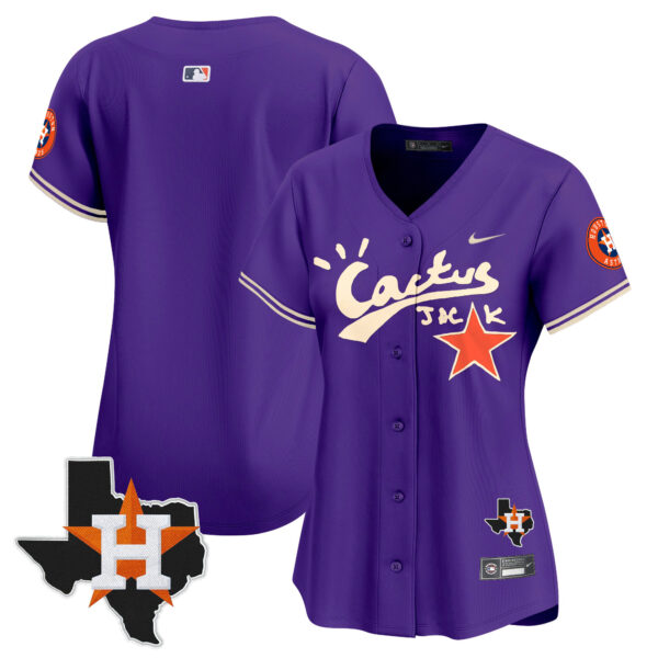 Women's Houston Astros Cactus Jack Patch Vapor Premier Limited Jersey V11 - Stitched - Image 36