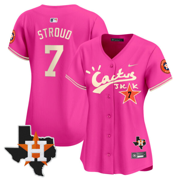 Women's Houston Astros Cactus Jack Patch Vapor Premier Limited Jersey V11 - Stitched - Image 37