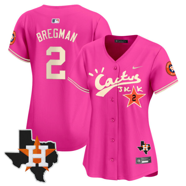 Women's Houston Astros Cactus Jack Patch Vapor Premier Limited Jersey V11 - Stitched - Image 40