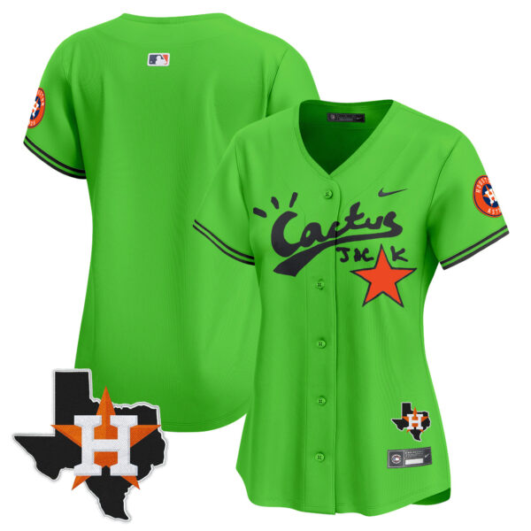 Women's Houston Astros Cactus Jack Patch Vapor Premier Limited Jersey V11 - Stitched - Image 27