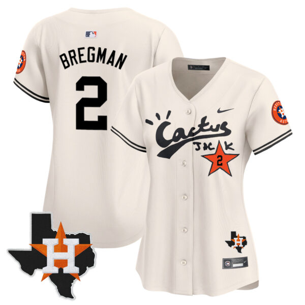 Women's Houston Astros Cactus Jack Patch Vapor Premier Limited Jersey V11 - Stitched - Image 13