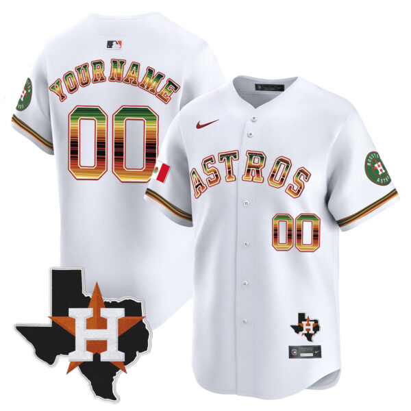 Houston Astros Mexico Traditional Style Vapor Premier Limited Custom Jersey - All Stitched - Image 2