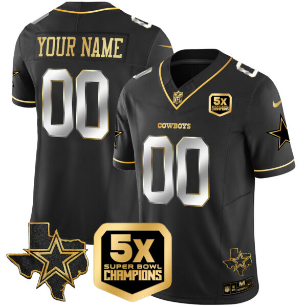 Cowboys 5x Super Bowl Champions Vapor Limited Custom Jersey - All Stitched - Image 4