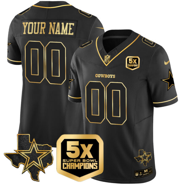 Cowboys 5x Super Bowl Champions Vapor Limited Custom Jersey - All Stitched - Image 2