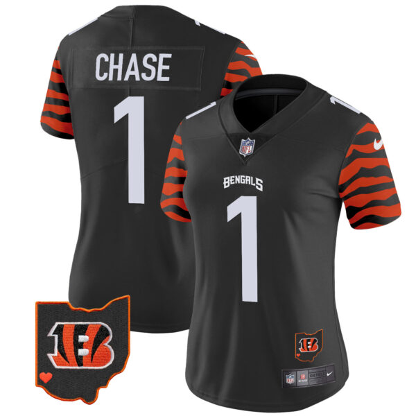 Women's Bengals Stripes Vapor Limited Jersey - All Stitched - Image 9