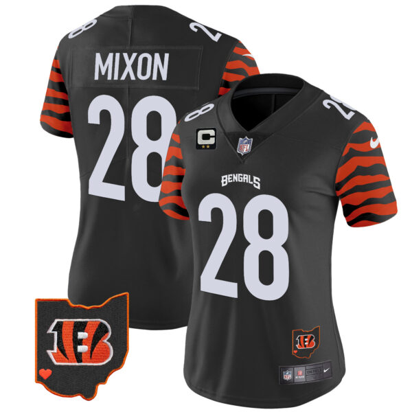 Women's Bengals Stripes Vapor Limited Jersey - All Stitched - Image 11