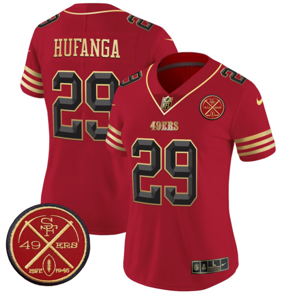 Women's 49ers Est.1946 Patch Vapor Limited Jersey V2 - All Stitched - Image 20