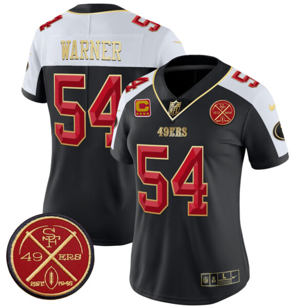 Women's 49ers Est.1946 Patch Vapor Limited Jersey V2 - All Stitched - Image 5
