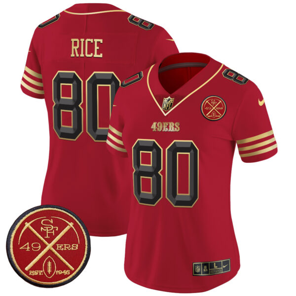 Women's 49ers Est.1946 Patch Vapor Limited Jersey V2 - All Stitched - Image 16