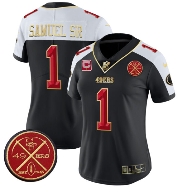 Women's 49ers Est.1946 Patch Vapor Limited Jersey V2 - All Stitched - Image 2