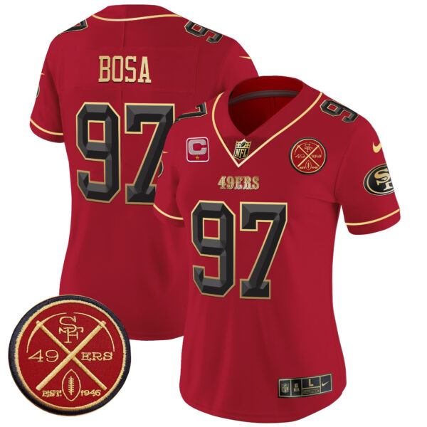Women's 49ers Est.1946 Patch Vapor Limited Jersey V2 - All Stitched - Image 27