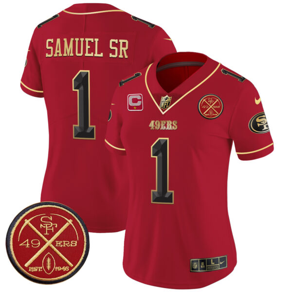 Women's 49ers Est.1946 Patch Vapor Limited Jersey V2 - All Stitched - Image 22