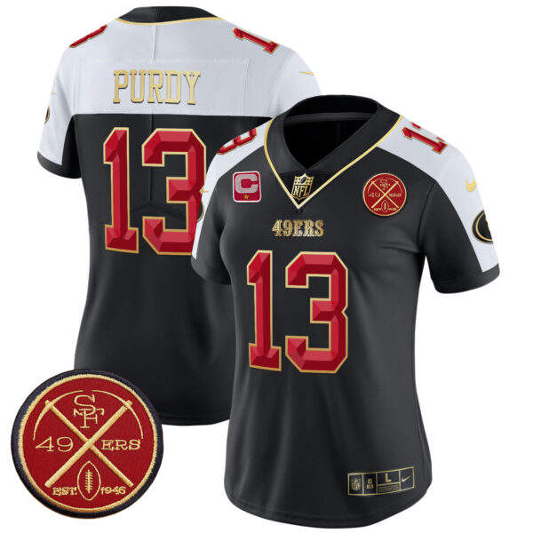 Women's 49ers Est.1946 Patch Vapor Limited Jersey V2 - All Stitched - Image 3