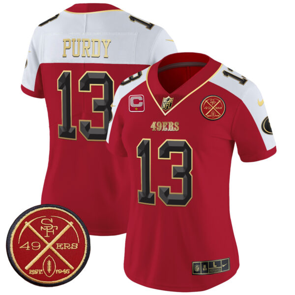 Women's 49ers Est.1946 Patch Vapor Limited Jersey V2 - All Stitched - Image 33