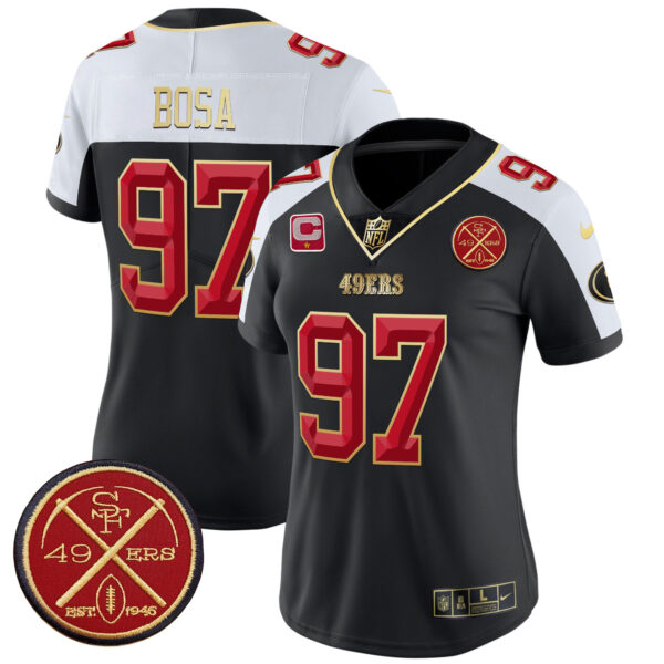 Women's 49ers Est.1946 Patch Vapor Limited Jersey V2 - All Stitched - Image 7