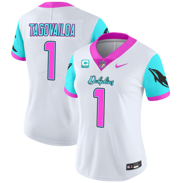 Women's Dolphins Miami Vice Vapor Limited Jersey - All Stitched - Image 25