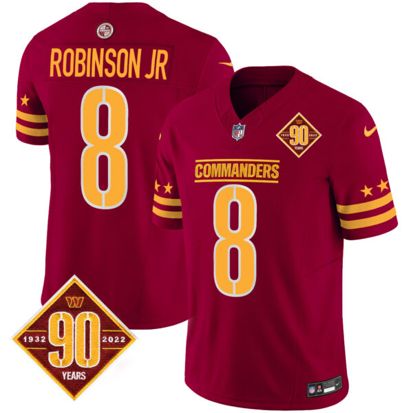 Men's Washington Commanders 90th Anniversary Patch Vapor Limited Jersey - All Stitched - Image 9