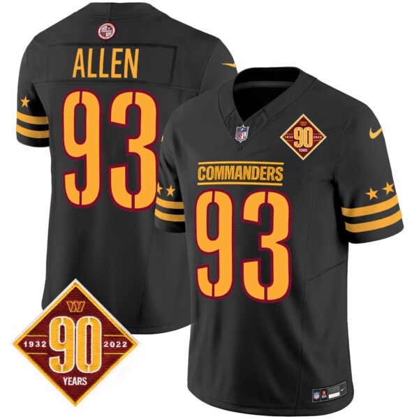 Men's Washington Commanders 90th Anniversary Patch Vapor Limited Jersey - All Stitched - Image 6
