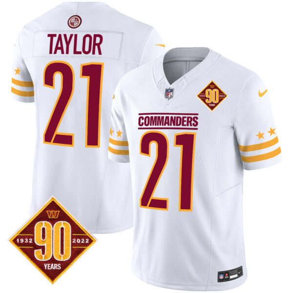 Men's Washington Commanders 90th Anniversary Patch Vapor Limited Jersey - All Stitched - Image 16