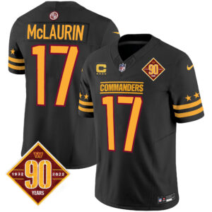 Men's Washington Commanders 90th Anniversary Patch Vapor Limited Jersey - All Stitched