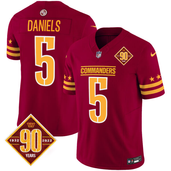 Men's Washington Commanders 90th Anniversary Patch Vapor Limited Jersey - All Stitched - Image 8