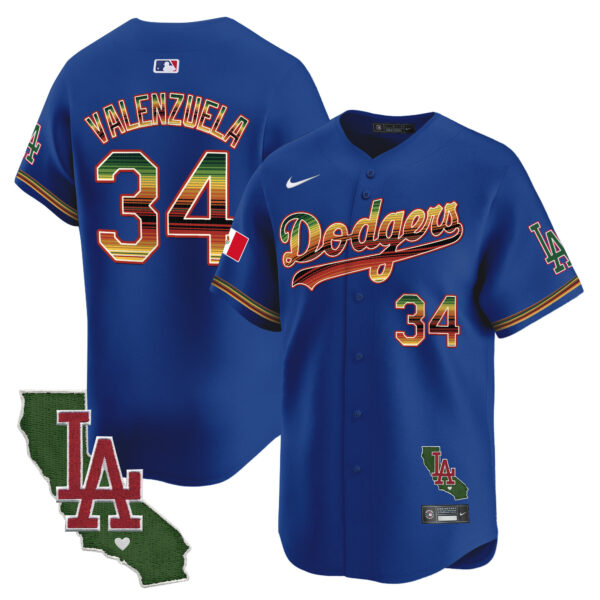 Men's Dodgers Mexico Traditional Style Vapor Premier Limited Jersey - All Stitched - Image 9