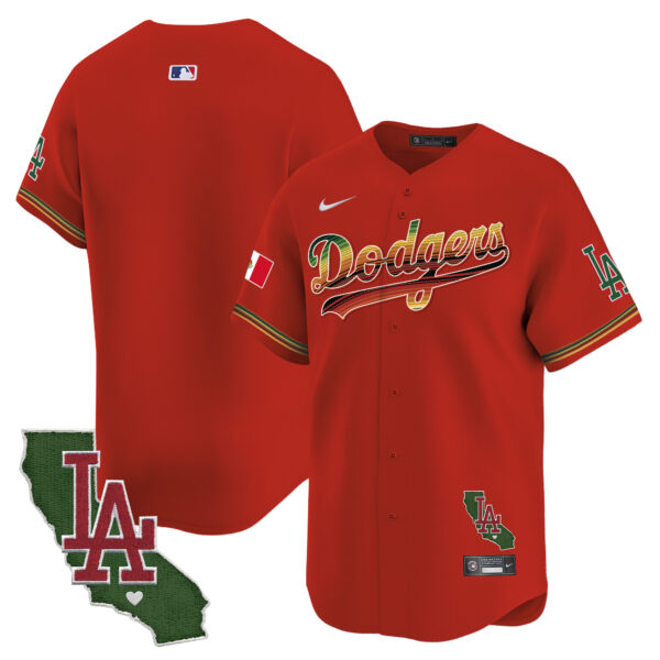 Men's Dodgers Mexico Traditional Style Vapor Premier Limited Jersey - All Stitched - Image 48