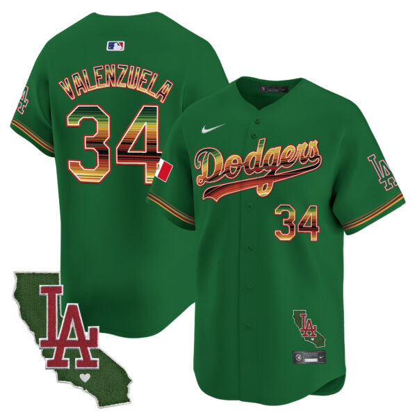 Men's Dodgers Mexico Traditional Style Vapor Premier Limited Jersey - All Stitched - Image 33