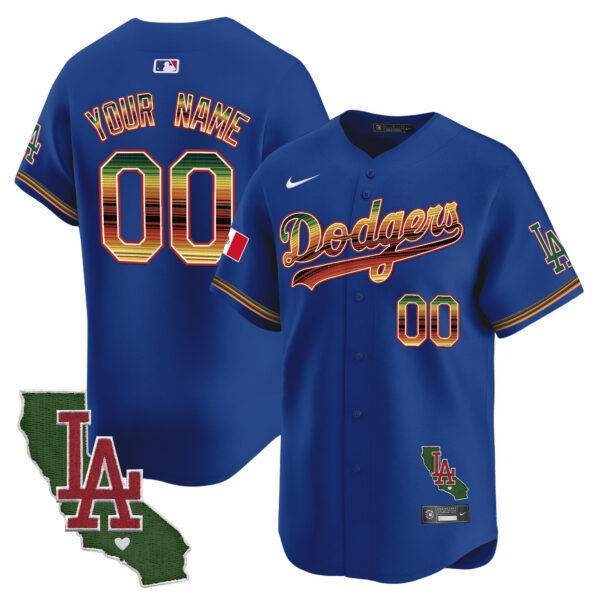Dodgers Mexico Traditional Style Vapor Premier Limited Custom Jersey - All Stitched - Image 2