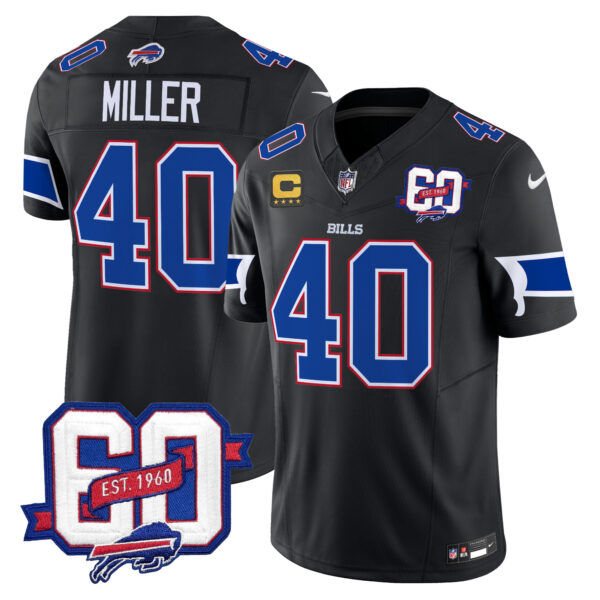 Men's Bills 60th Anniversary Patch Vapor Limited Jersey - All Stitched - Image 22