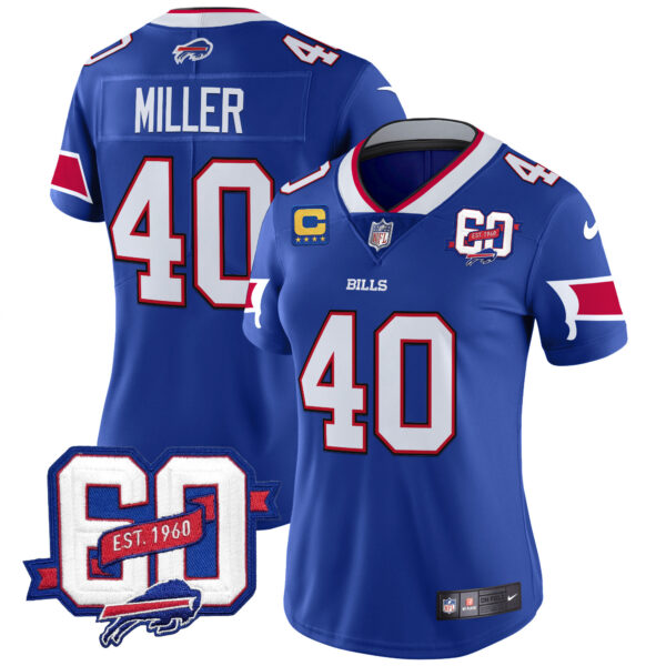 Women's Bills 60th Anniversary Patch Vapor Limited Jersey - All Stitched - Image 4