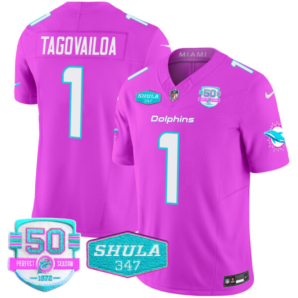 Men's Dolphins "Miami Vice" Vapor Limited Jersey V2 - All Stitched - Image 41