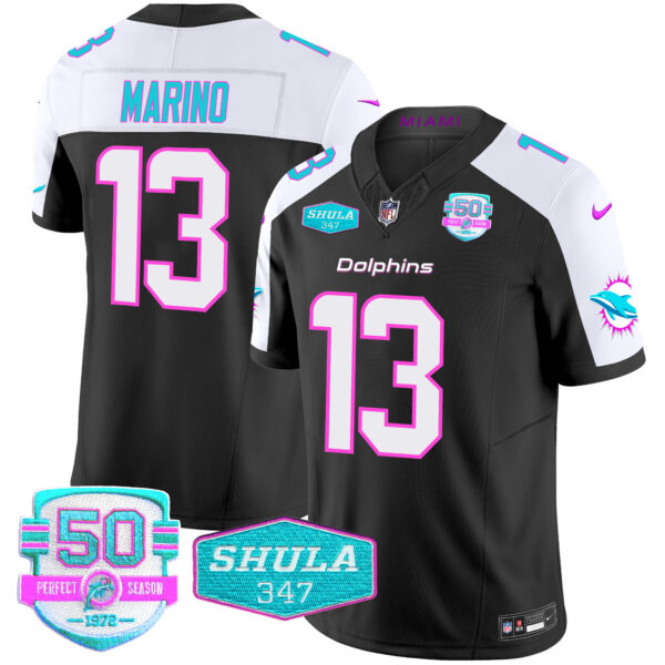Men's Dolphins "Miami Vice" Vapor Limited Jersey V2 - All Stitched - Image 6